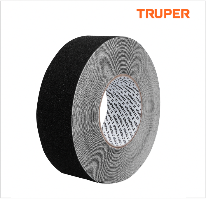 ROLLO DE 18M DE CINTA ANTIDERRAPANTE NEGRA 50MM CON  ABRASIVO MCA. TRUPPER