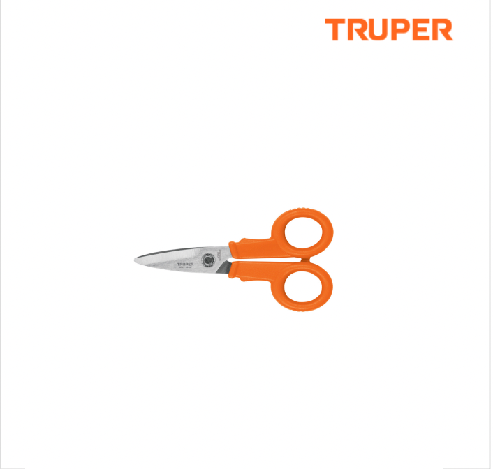 TIJERA 5-1/2" PARA  ELECTRICISTA, ACERO INOXIDABLE, TRUPER